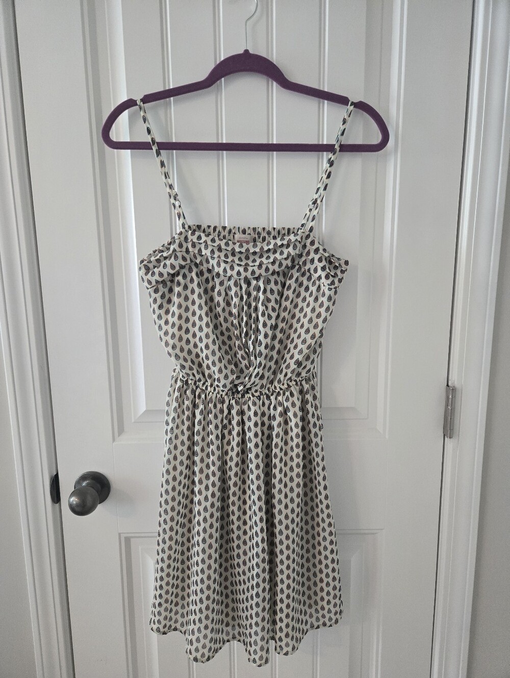 Mossimo Supply Co. Cream Sundress with Black Teardrop Print